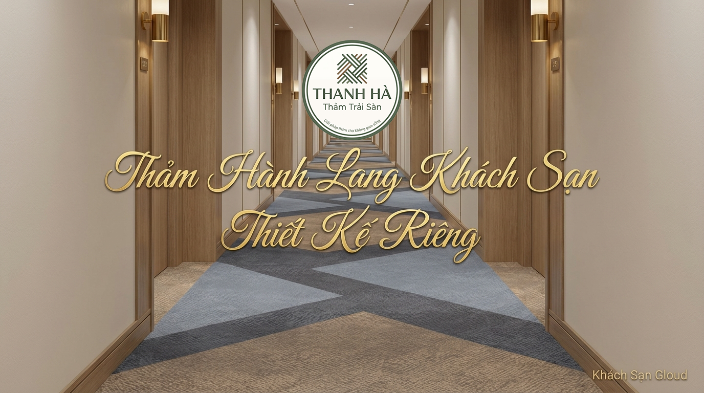 Thi công thảm hành lang khách sạn Gloud Miếu Đầm Hà Nội | Thảm nylon thiết kế riêng