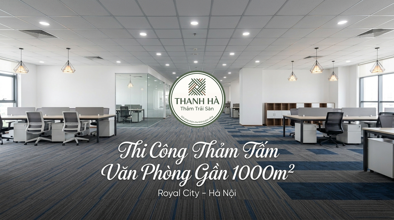 Thi Công Thảm Tấm Văn Phòng Gần 1000m2 Tại Royal City  Hà Nội